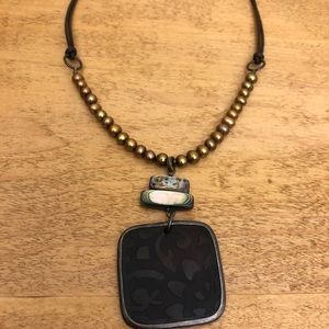 SILPADA N1803 Sterling Pearl Etched Necklace